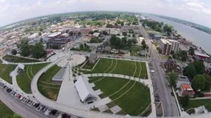 Aerial Shot of the Big Four Landing