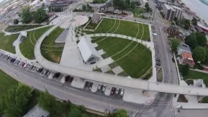 Aerial Shot of the Big Four Landing