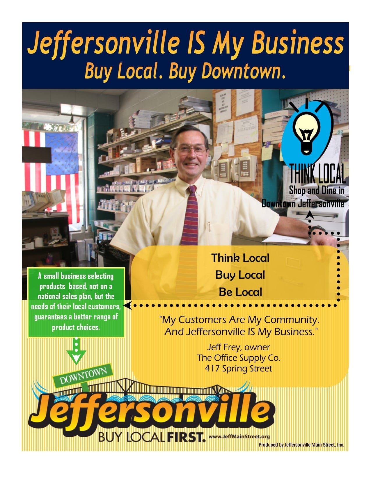 Office Supply Poster buy local Jeffersonville Main Street